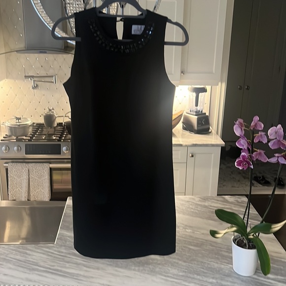 Jesse Ryan mod A line little black dress with mod stones at throat size small🖤 - Picture 14 of 17